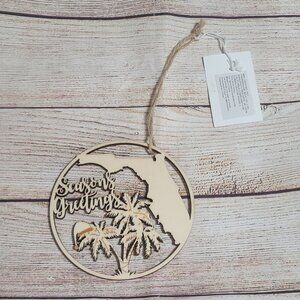 NBC Trading Florida Seasons Greetings Wooden Hanging Decor - NEW